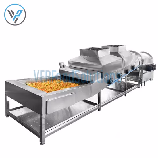 Linea di produzione di popcorn industriale completamente automatica, fabbrica di snack, linea di produzione di popcorn elettromagnetici